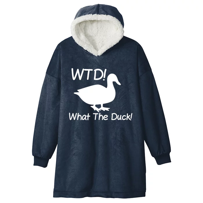 What The Duck Funny Duck Cute Gift Hooded Wearable Blanket