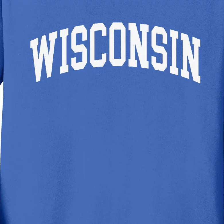 Wisconsin Throwback Design Classic Kids Long Sleeve Shirt