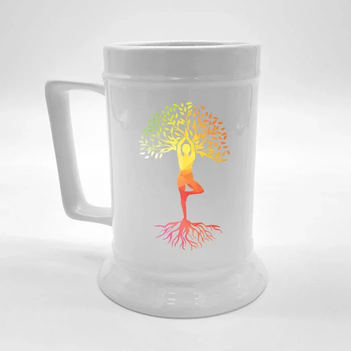 Wo Tie Dye Yoga Tree Of Life Yoga Zen Meditation Namaste Great Gift Front & Back Beer Stein