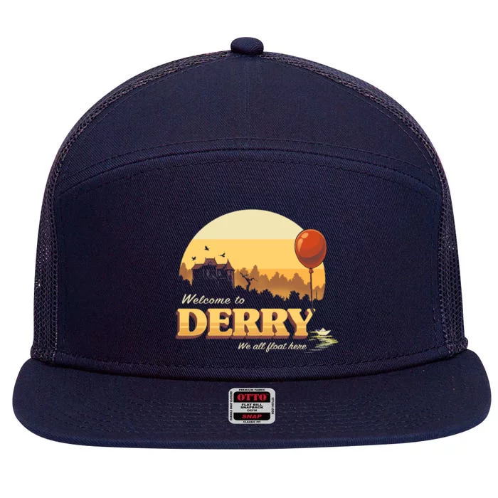 Welcome To Derry It Terror Movie Book Horror Killer Clown 7 Panel Mesh Trucker Snapback Hat