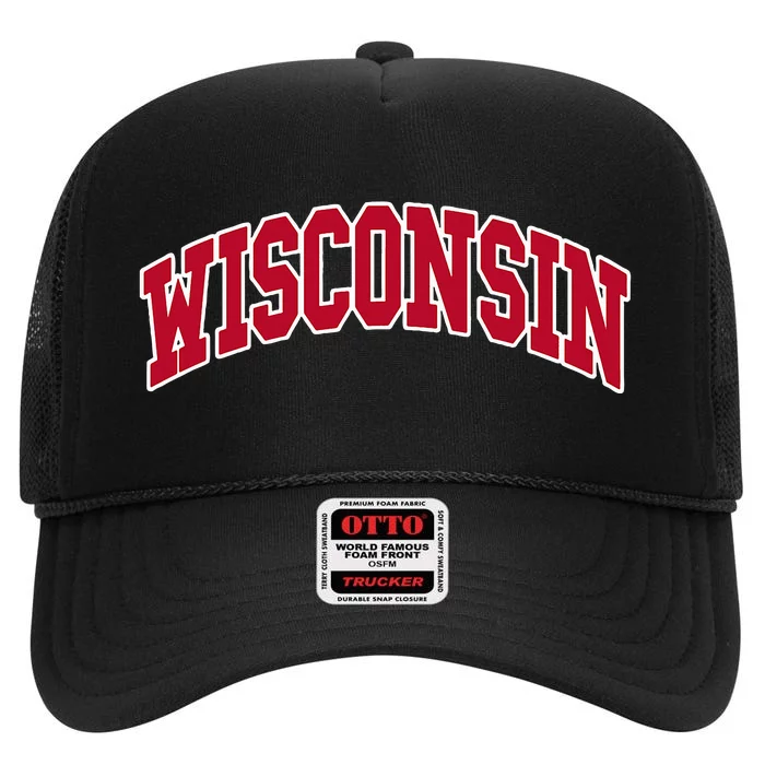 Wisconsin Throwback Design Classic High Crown Mesh Trucker Hat