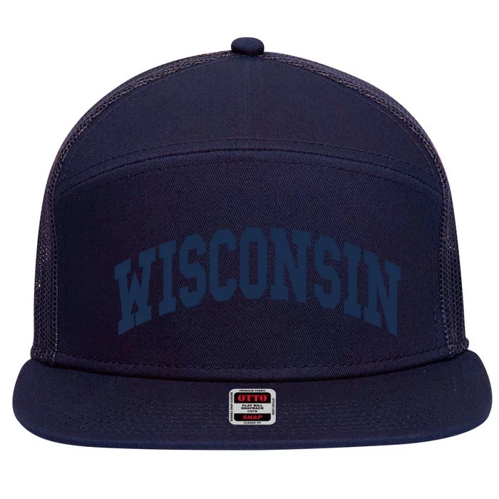 Wisconsin Throwback Design Classic 7 Panel Mesh Trucker Snapback Hat