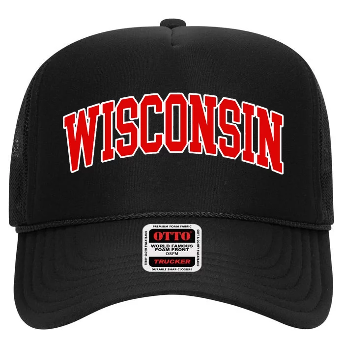 Wisconsin Throwback Design Classic High Crown Mesh Trucker Hat