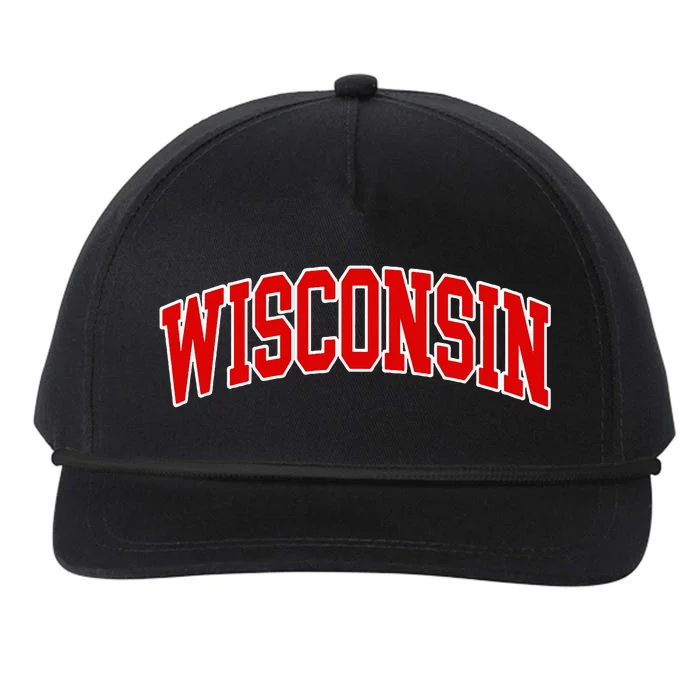 Wisconsin Throwback Design Classic Snapback Five-Panel Rope Hat