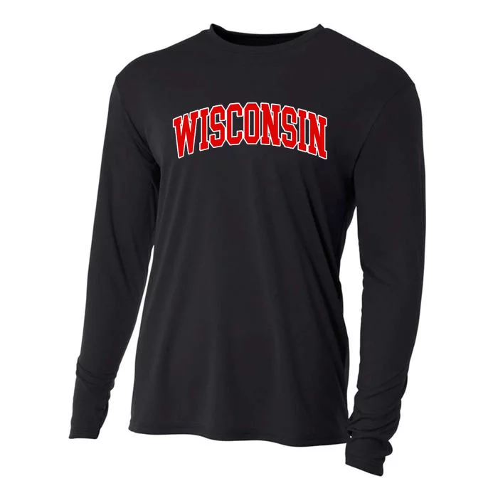 Wisconsin Throwback Design Classic Cooling Performance Long Sleeve Crew