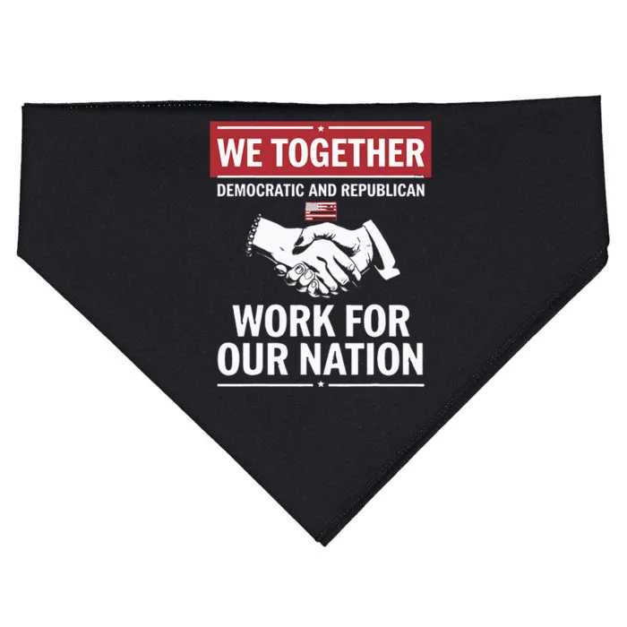 We Together Democratic And Republican Work For Our Nation USA-Made Doggie Bandana