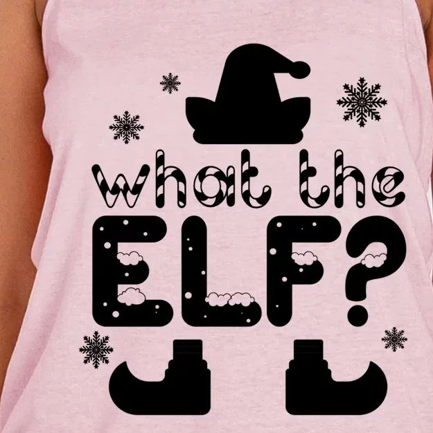 What The Elf Funny Christmas Gift Women's Knotted Racerback Tank