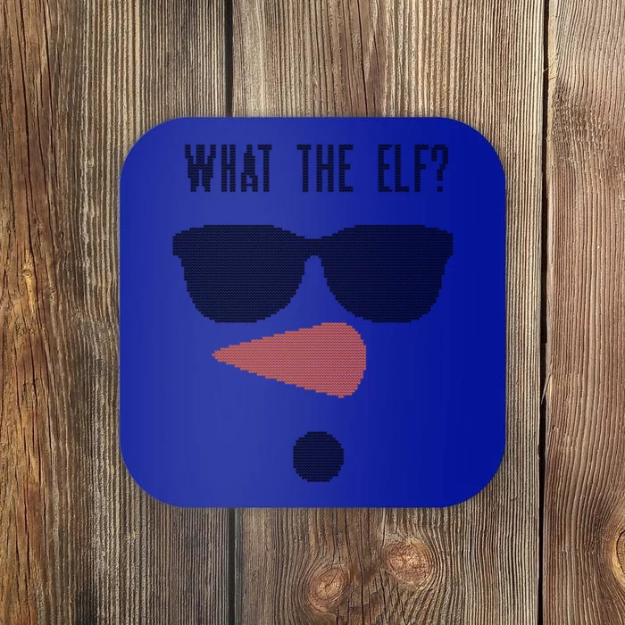 What The Elf? Funny Ugly Christmas Sweater Gift Coaster