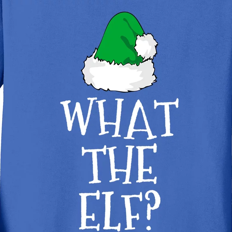 What The Elf Family Funny Christmas Gift Cool Gift Kids Long Sleeve Shirt