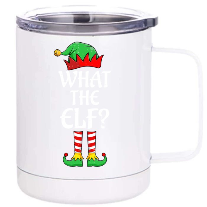 What The Elf Christmas Family Matching Xmas Group Funny Gift Front & Back 12oz Stainless Steel Tumbler Cup