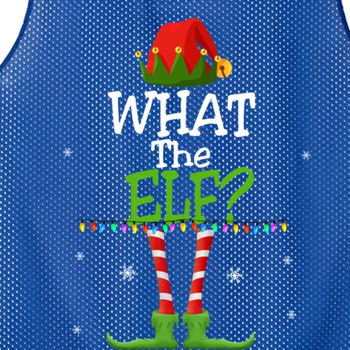 What The Elf Family Matching Funny Christmas Tees Adult Gift Mesh Reversible Basketball Jersey Tank