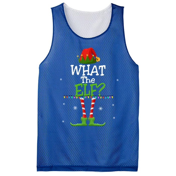 What The Elf Family Matching Funny Christmas Tees Adult Gift Mesh Reversible Basketball Jersey Tank