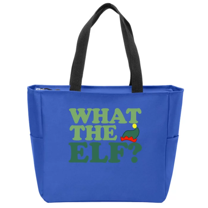 What The Elf Funny Christmas Elf Gift Zip Tote Bag