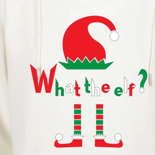 What The Elf Funny Christmas Wear Funny Gift Womens Funnel Neck Pullover Hood