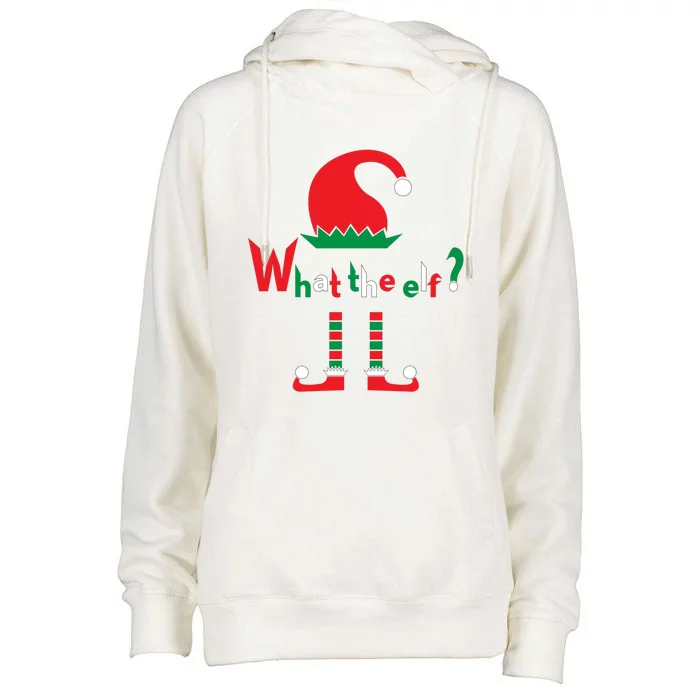 What The Elf Funny Christmas Wear Funny Gift Womens Funnel Neck Pullover Hood