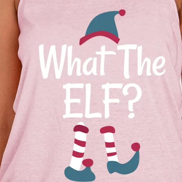 What The Elf Group Matching Family Christmas Gift Outfit Meaningful Gift Women's Knotted Racerback Tank