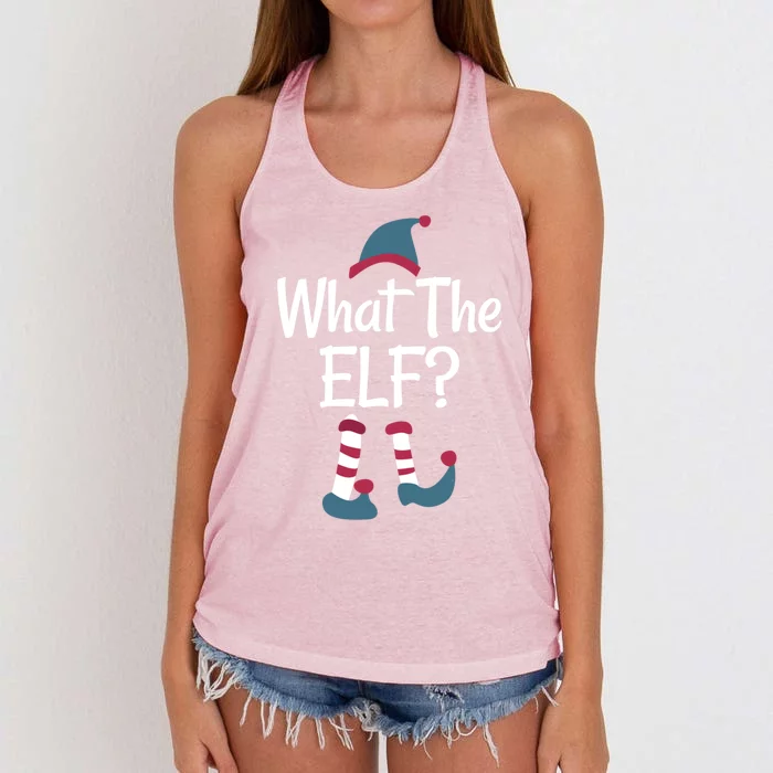 What The Elf Group Matching Family Christmas Gift Outfit Meaningful Gift Women's Knotted Racerback Tank