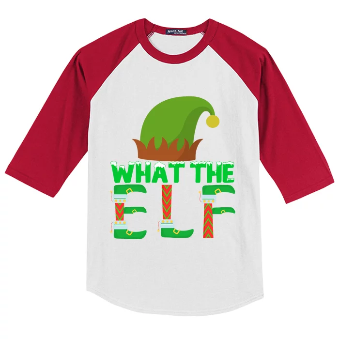 What The Elf Funny Family Matching Christmas Gift Kids Colorblock Raglan Jersey