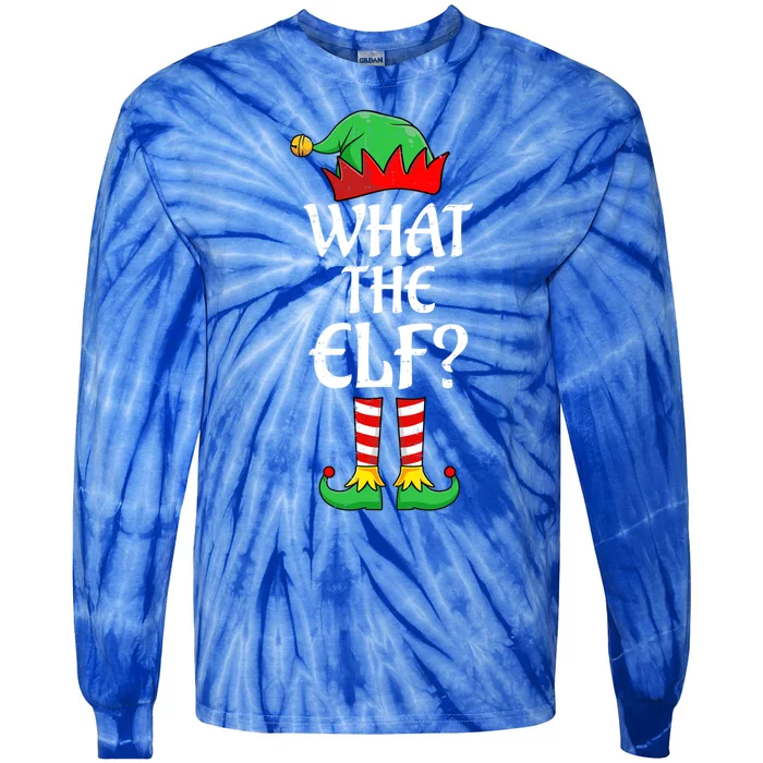 What The Elf Group Matching Family Christmas Outfit Pajama Meaningful Gift Tie-Dye Long Sleeve Shirt