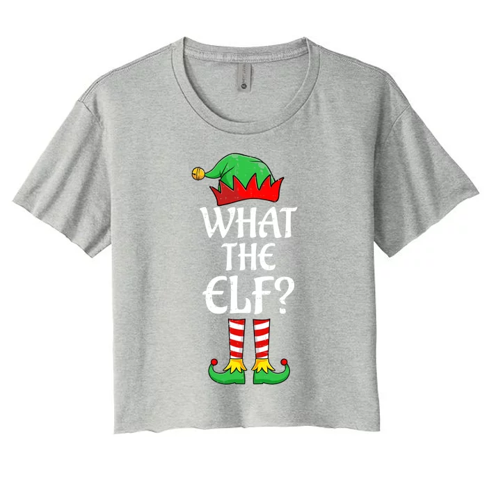 What The Elf Group Matching Family Christmas Outfit Pajama Meaningful Gift Women's Crop Top Tee