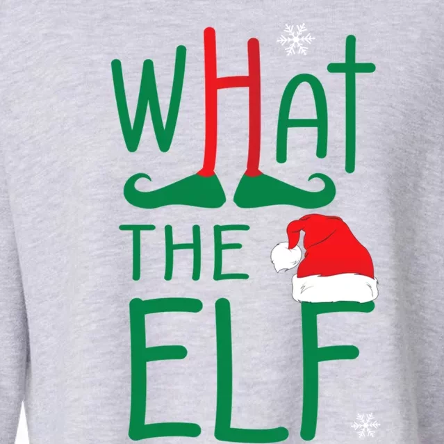 What The Elf Funny Ugly Christmas Xmas Gift Cropped Pullover Crew