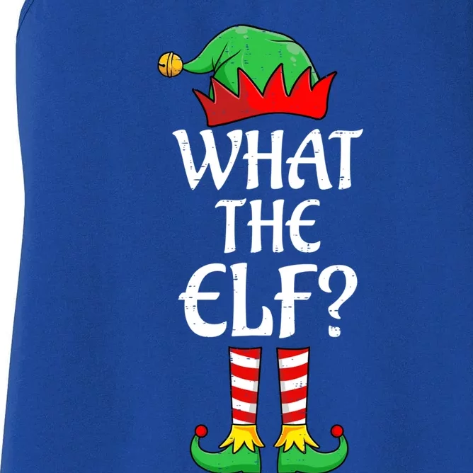 What The Elf Group Matching Family Christmas Outfit Pajama Funny Gift Women's Racerback Tank