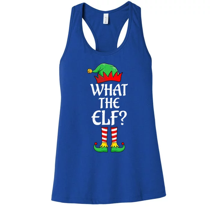 What The Elf Group Matching Family Christmas Outfit Pajama Funny Gift Women's Racerback Tank