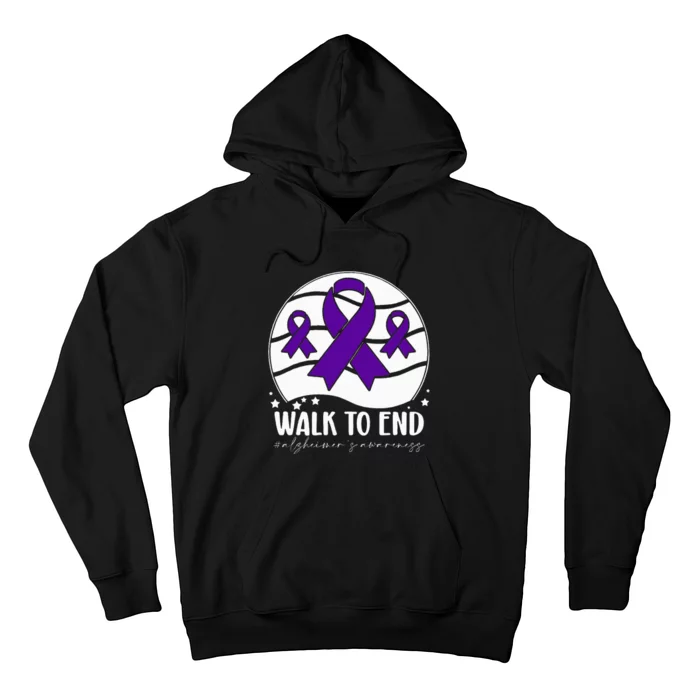 Walk To EndAlzheimer's Awareness ribbon Hoodie