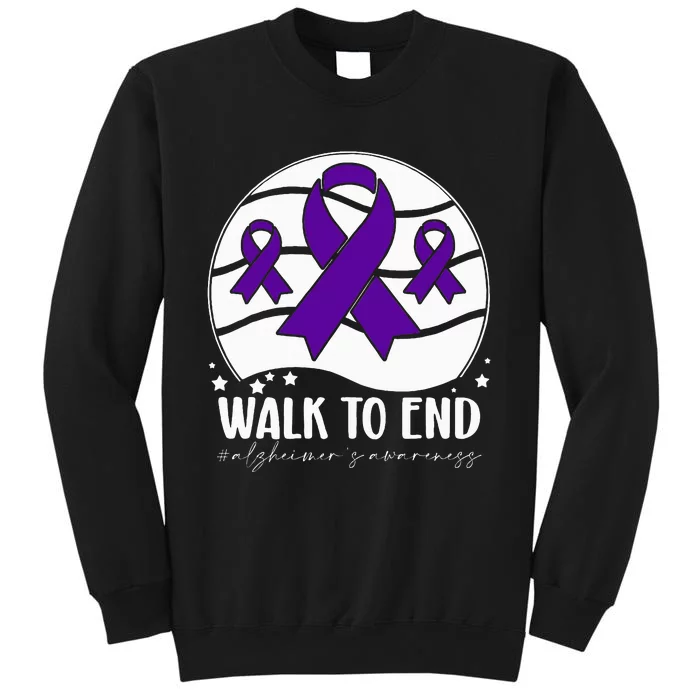 Walk To EndAlzheimer's Awareness ribbon Sweatshirt