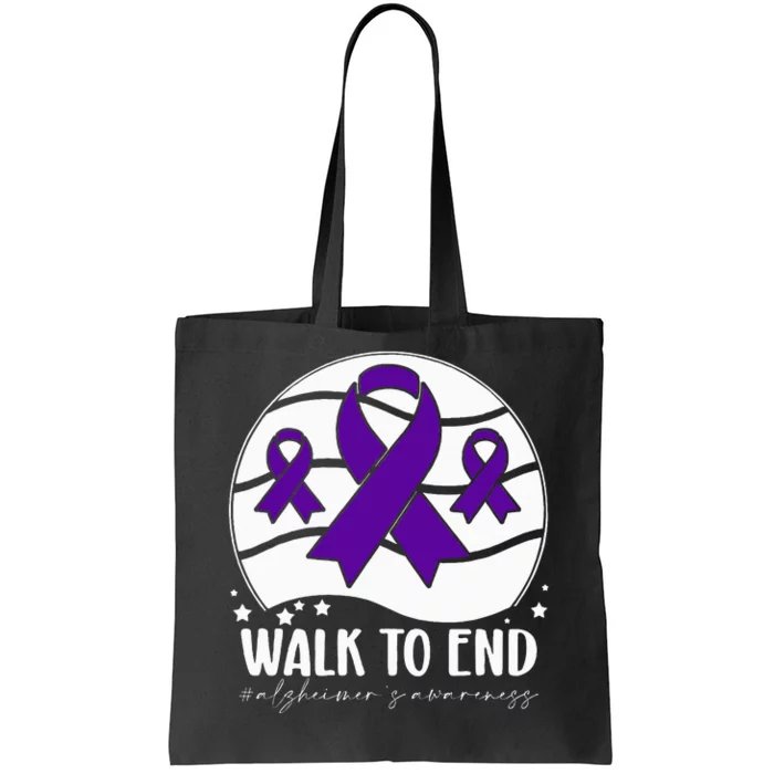 Walk To EndAlzheimer's Awareness ribbon Tote Bag