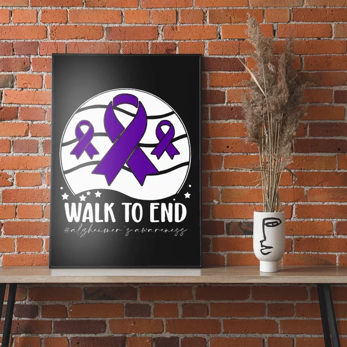 Walk To EndAlzheimer's Awareness ribbon Poster