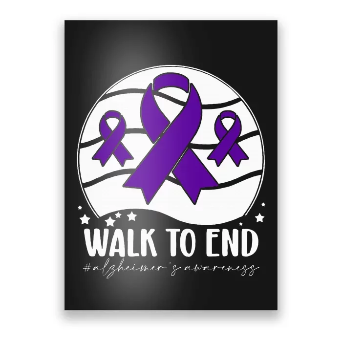 Walk To EndAlzheimer's Awareness ribbon Poster