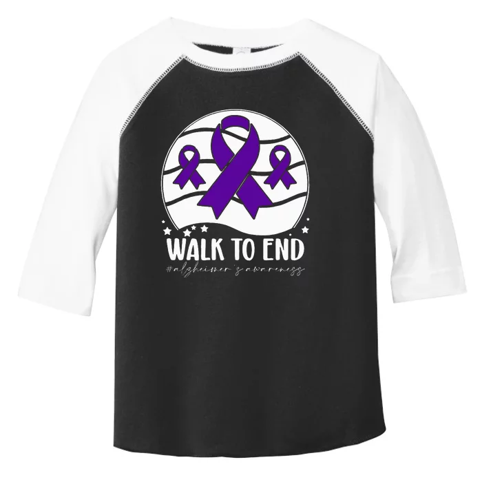 Walk To EndAlzheimer's Awareness ribbon Toddler Fine Jersey T-Shirt