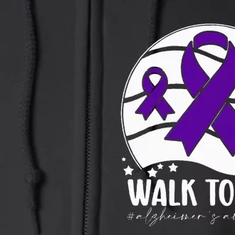 Walk To EndAlzheimer's Awareness ribbon Full Zip Hoodie