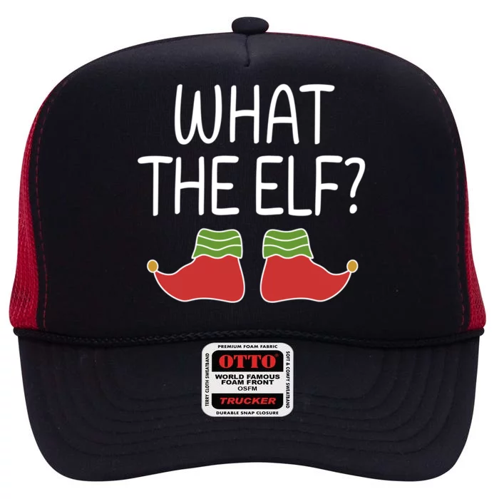 What The Elf Ugly Christmas Funny Great Gift High Crown Mesh Trucker Hat