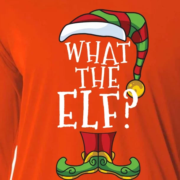 What The Elf? Family Matching Christmas Group Gift Pajama Gift Cooling Performance Long Sleeve Crew