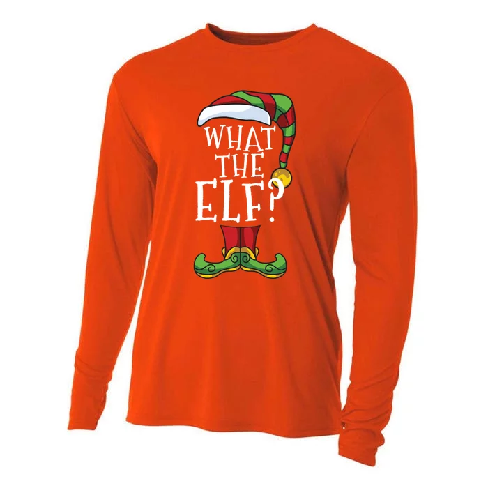 What The Elf? Family Matching Christmas Group Gift Pajama Gift Cooling Performance Long Sleeve Crew