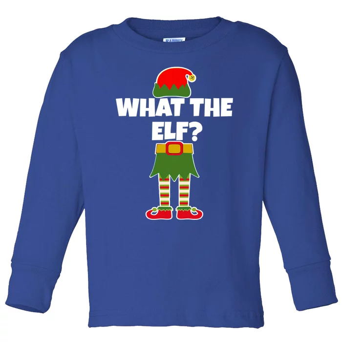 What The Elf? Funny Christmas Elf Holiday Gift Toddler Long Sleeve Shirt