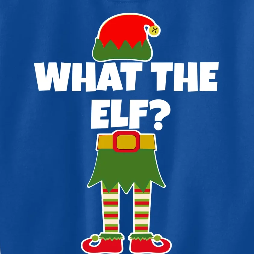 What The Elf? Funny Christmas Elf Holiday Gift Kids Sweatshirt