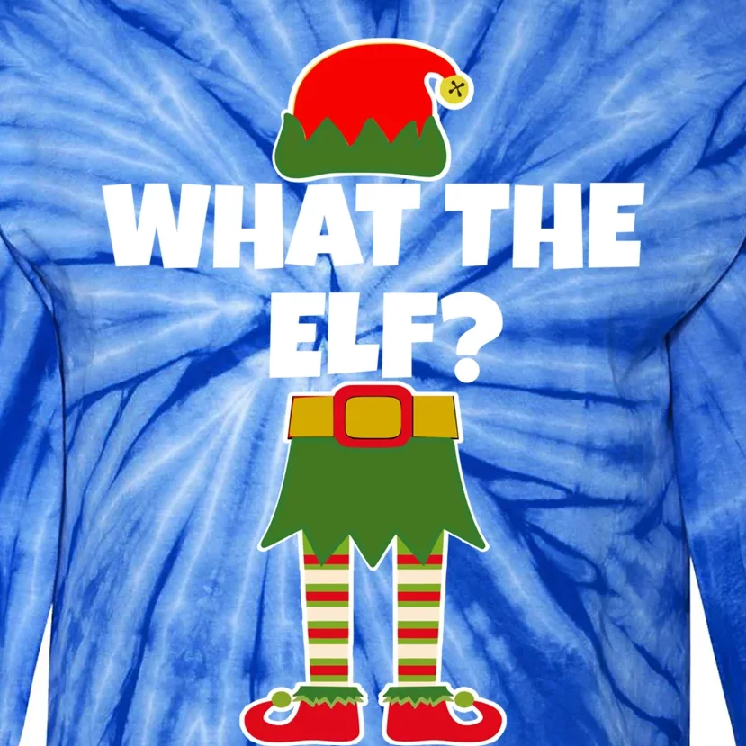 What The Elf? Funny Christmas Elf Holiday Cute Gift Tie-Dye Long Sleeve Shirt