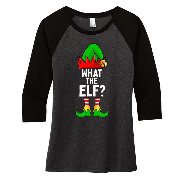 What The Elf Matching Family Christmas Women's Tri-Blend 3/4-Sleeve Raglan Shirt