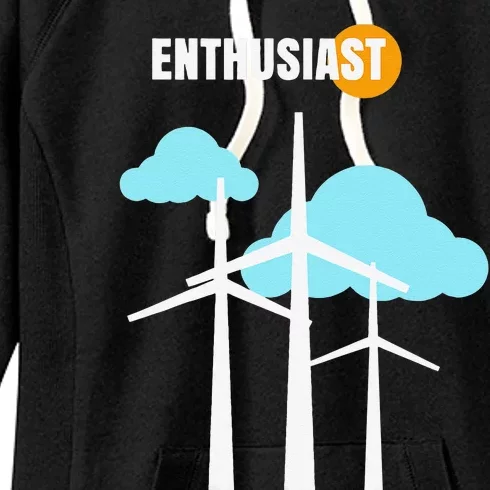 Wind Turbine Enthusiast Renewable Energy Environment Women's Fleece Hoodie