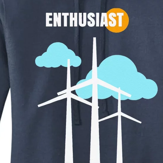 Wind Turbine Enthusiast Renewable Energy Environment Women's Pullover Hoodie