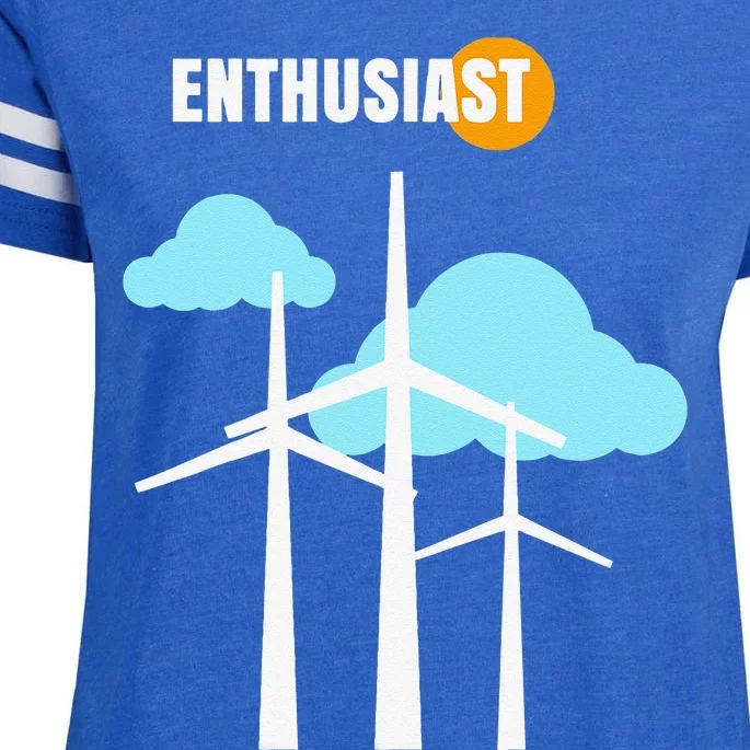 Wind Turbine Enthusiast Renewable Energy Environment Enza Ladies Jersey Football T-Shirt