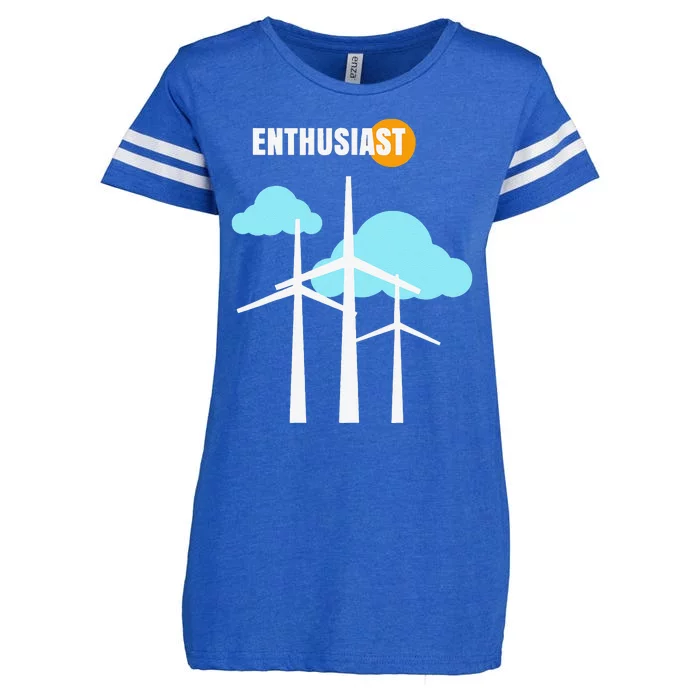 Wind Turbine Enthusiast Renewable Energy Environment Enza Ladies Jersey Football T-Shirt