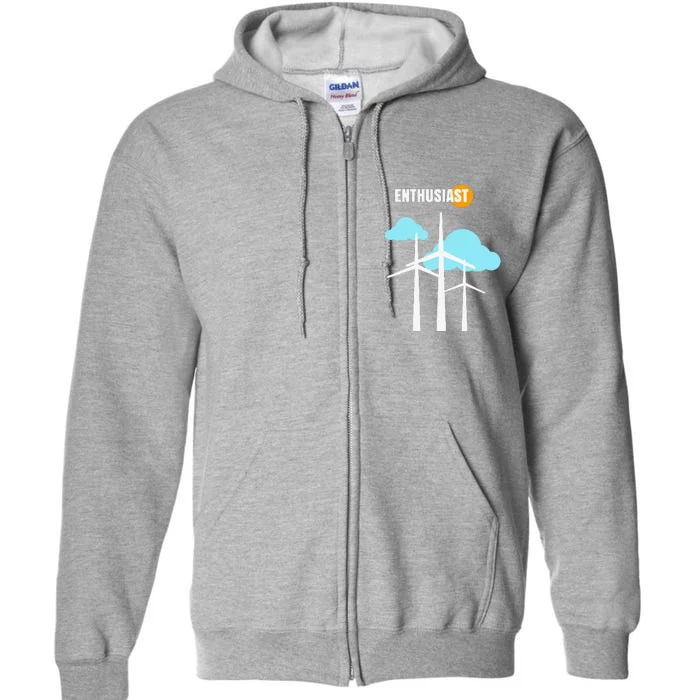 Wind Turbine Enthusiast Renewable Energy Environment Full Zip Hoodie