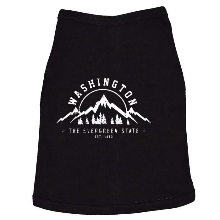 Washington The Evergreen State Nature Mountains Outdoor Gift Hoodie Doggie Tank