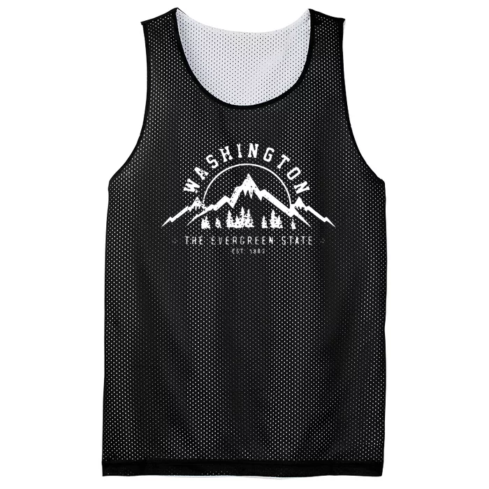 Washington The Evergreen State Nature Mountains Outdoor Gift Hoodie Mesh Reversible Basketball Jersey Tank