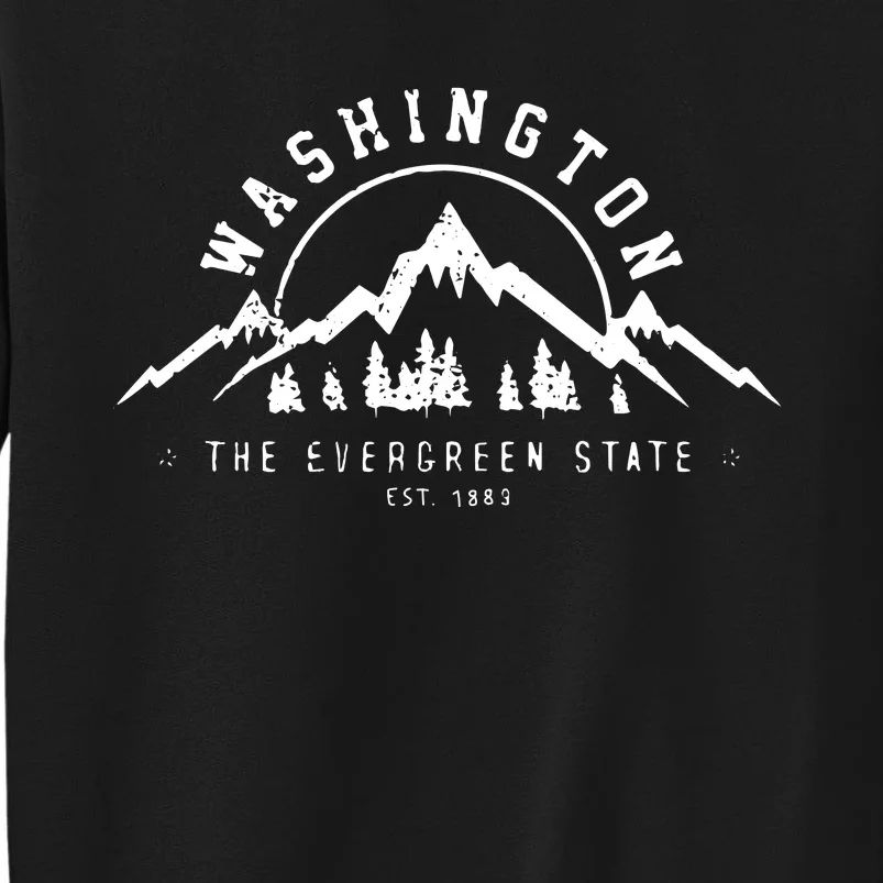 Washington The Evergreen State Nature Mountains Outdoor Gift Hoodie Tall Sweatshirt