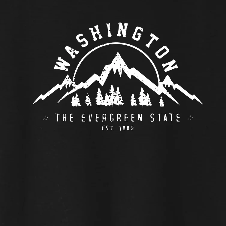 Washington The Evergreen State Nature Mountains Outdoor Gift Hoodie Women's Crop Top Tee